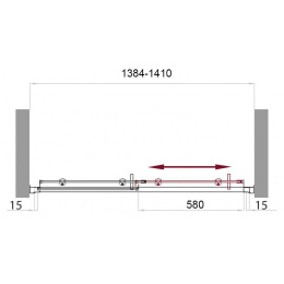 Душевая дверь BelBagno Uno UNO-BF-1-140-C-Cr