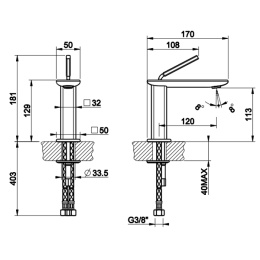 Смеситель для раковины Gessi Ispa (41001#031) хром