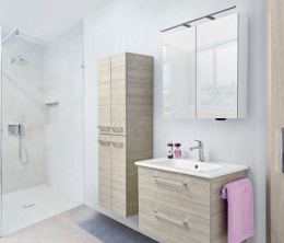 Зеркальный шкаф Dreja Max 77.9010D, LED-подсветка, 80x80 см, дуб кантри