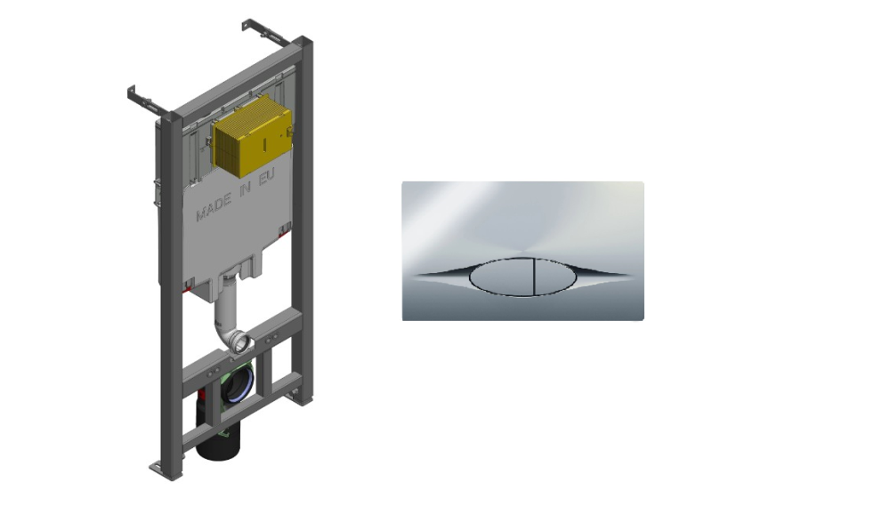 Фото Инсталляция для унитаза JACOB DELAFON  E21822-CP (с клавишей смыва, два режима слива, механическое, 