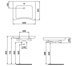 Фото Раковина для инвалидов Nofer H5 керамика