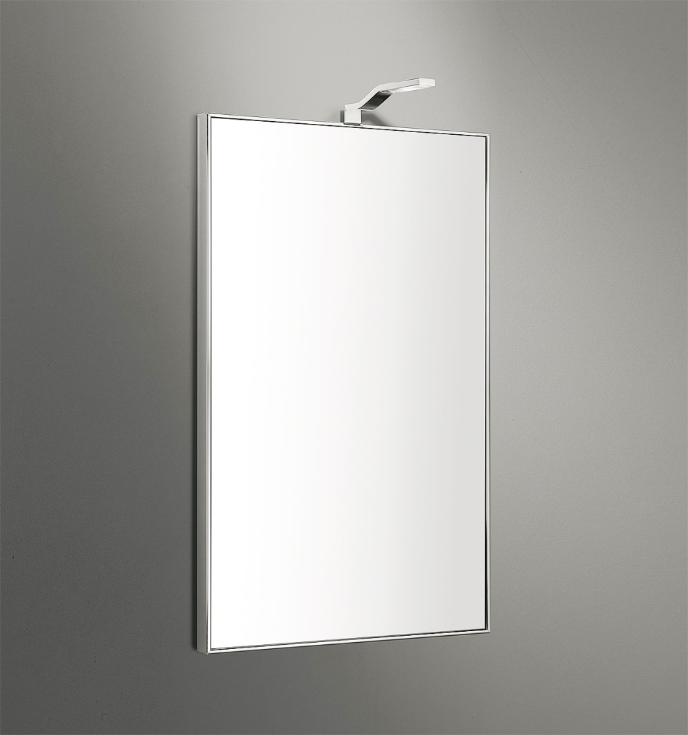 Colombo Design Gallery B2061 - Зеркало для ванной комнаты со светильником 50*90 см, в металлической 