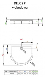 Акриловый поддон для душа Radaway Delos P 90x100x15 белый 4Z19150-03N
