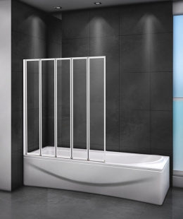 Шторка на ванну Cezares Relax RELAX-V-5-120/140-C-Bi, 120 х 140 см, стекло прозрачное, цвет профиля 