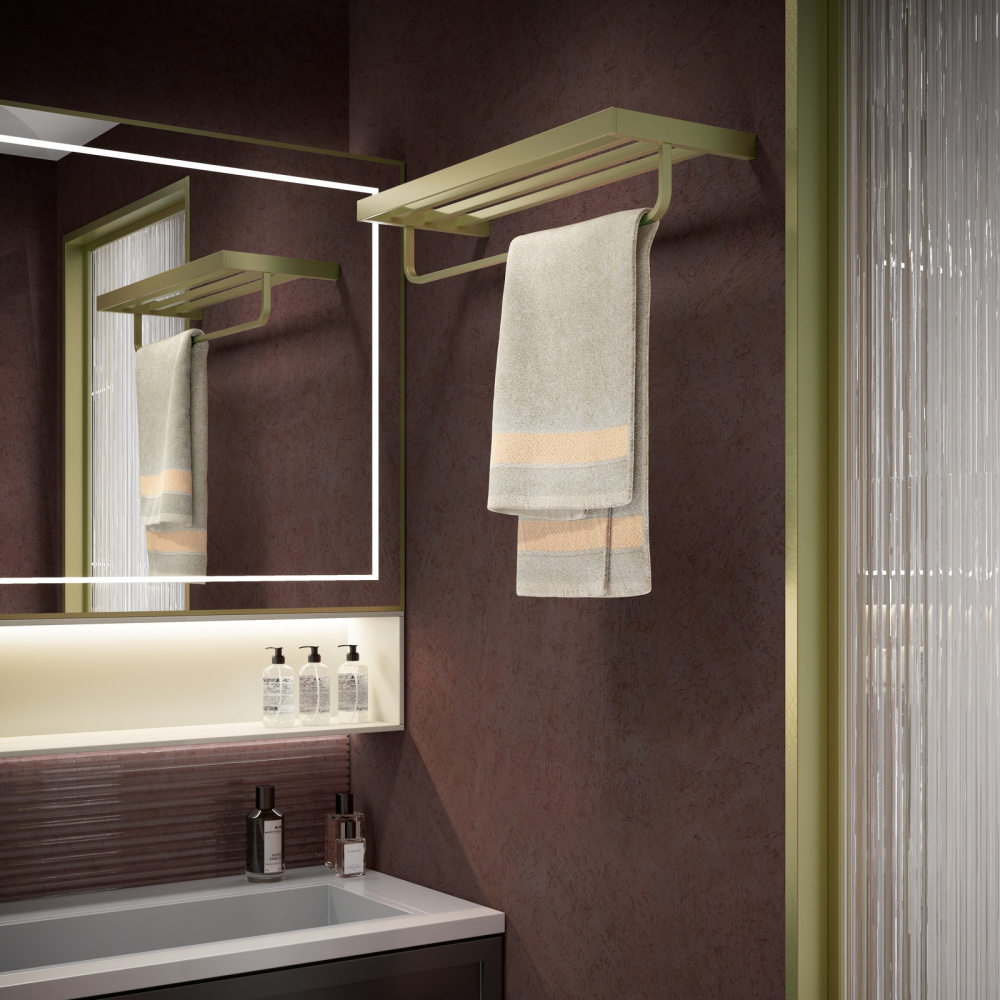 Фото Полка для полотенец Timo Petruma 15258/17 золото матовое