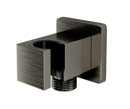 Подключение шланга WasserKRAFT A186 с держателем для лейки, PVD-покрытие оружейная сталь