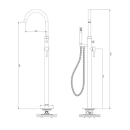 Фото Omnires Y gold Y1233GL Смеситель для ванны отдельностоящий (золото)