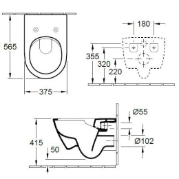 Подвесной унитаз 5614R0R1 VILLEROY BOCH SUBWAY 2.0