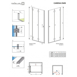 Душевая дверь в нишу Radaway Carena DWB 80 L профиль Хром стекло Коричневое 34512-01-08NL