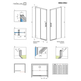 Душевая дверь в нишу Radaway Idea Black DWJ 130 L профиль Черный стекло прозрачное 387017-54-01L