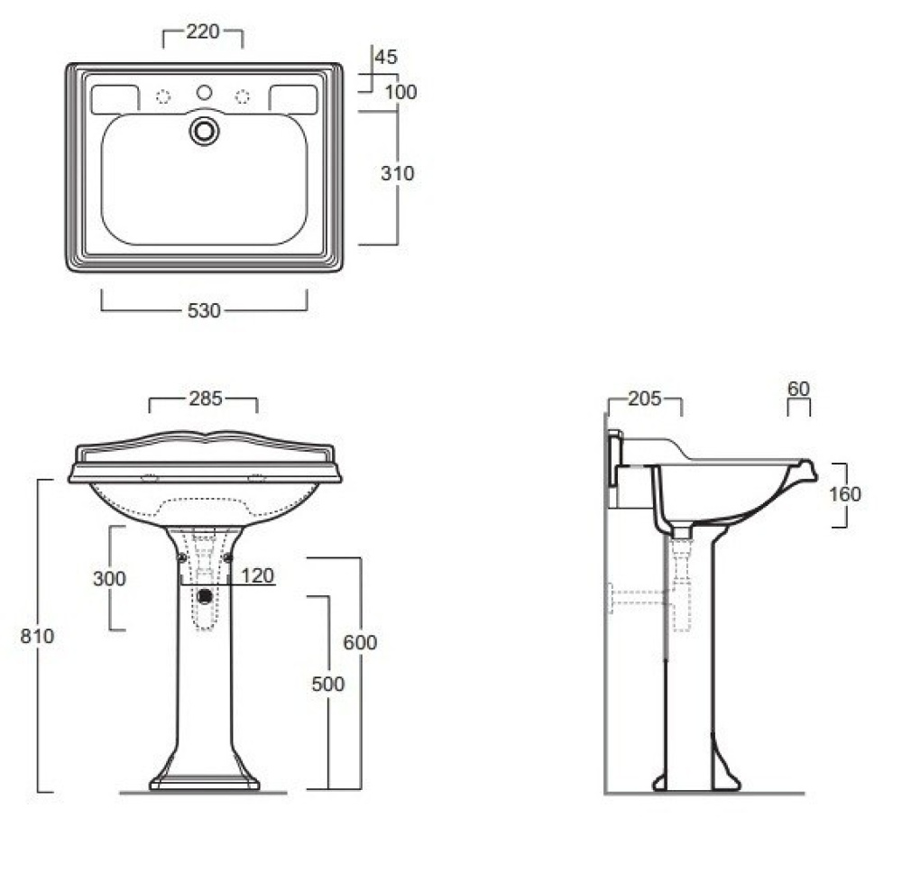 Раковина SIMAS Arcade AR834bi + F89 73 см (белая)