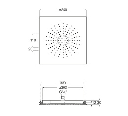 Верхний душ Roca Raindream (5B3250C00) нержавеющая сталь