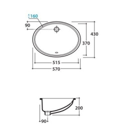 Фото Раковина встраиваемая Globo Sibari (VA018.BI) белый