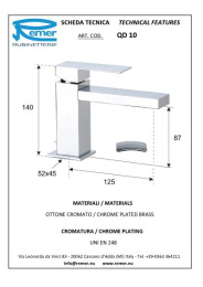 Фото Смеситель Remer для раковины RR QD10
