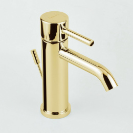 Фото Смеситель для раковины с высоким изливом, с донным клапаном Giulini Futuro Hi золото  F6545AO