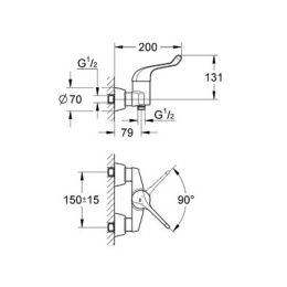 Смеситель Grohe Euroeco Speсial 32796000 для душа медицинский