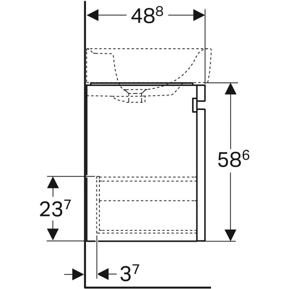 Geberit Renova Plan 869130000 Тумба для раковины, с ящиками выдвижными