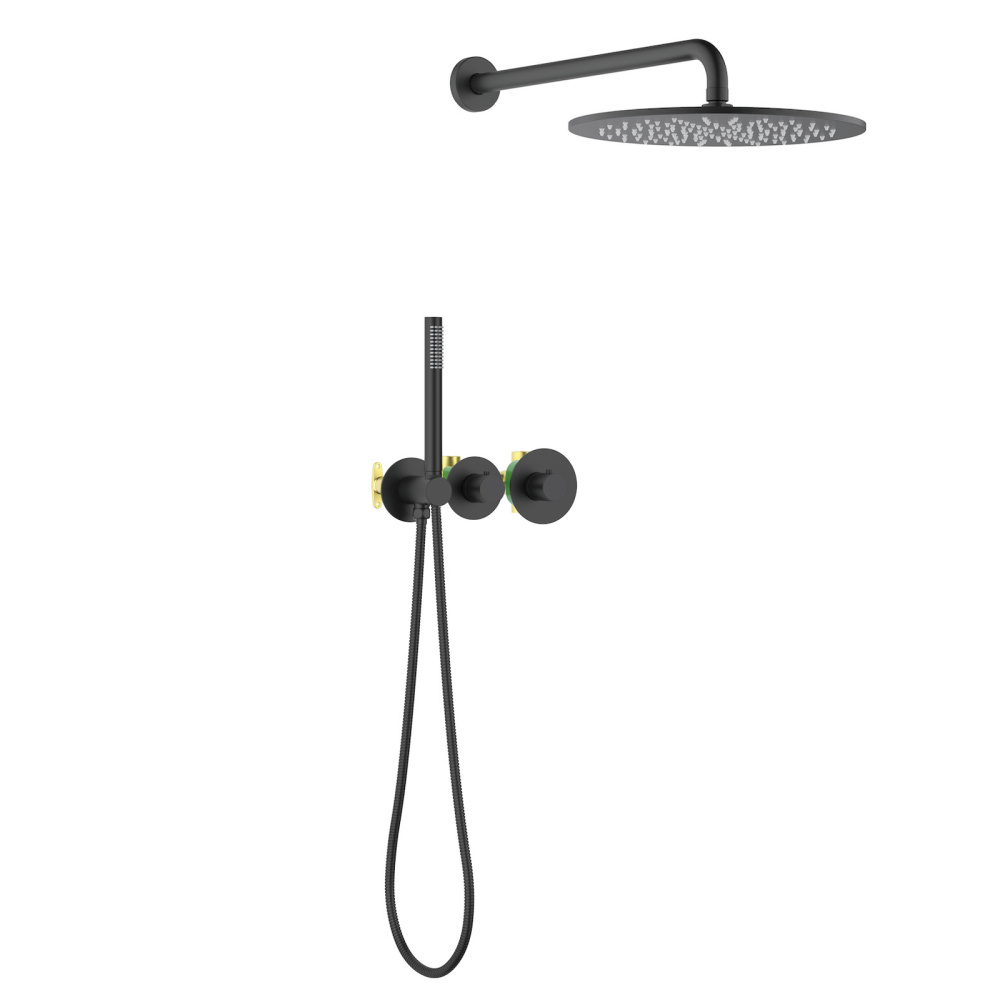 Фото Душевая система встроенная с термостатом Timo Saona SX-2359/03SM черный