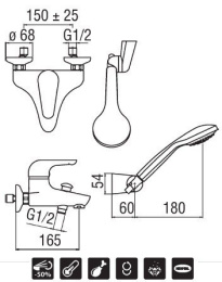 Фото Nobili Luxus LU23110CR Смеситель для ванны (хром)
