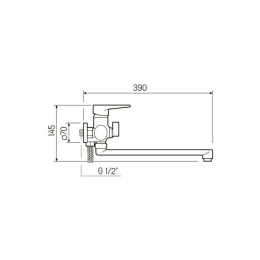 Смеситель РМС SL77W-006E для ванны