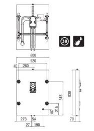 Фото NOBILI WEP8360/3I Душевая панель (встроенная часть)