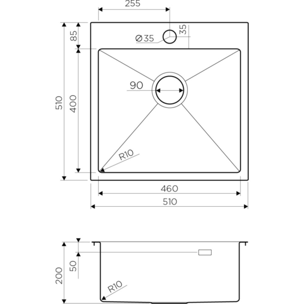 Кухонная мойка Omoikiri Akisame 51-IN (4973438) нержавеющая сталь