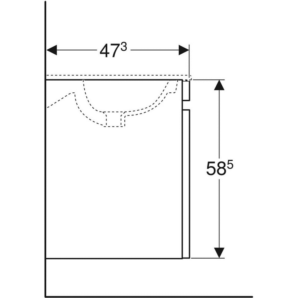 Geberit Renova Plan 869560000 Тумба для раковины с ящиками выдвижными, цвет фасада: белый глянцевый
