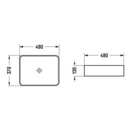 Раковина накладная Azario  (AZ-2074 SP) Белый