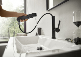 Смеситель для раковины Hansgrohe Finoris (76063670) чёрный матовый