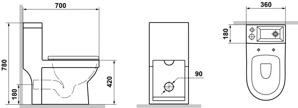 Напольный унитаз Laguraty 8074 крышка микролифт, с функцией биде и смесителем P1409