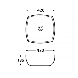Раковина накладная Azario  (AZ-2076 SP) Белый