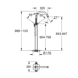 Grohe Grandera 23318IG0 Смеситель для ванны, напольный