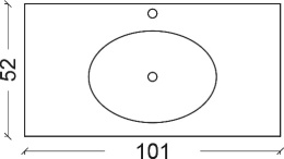 Фото 852-100-CP Столешница стекло 100см моноблок CAPPUCINO
