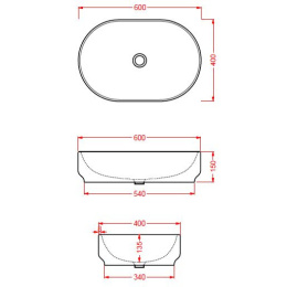 Раковина накладная 60 см ArtCeram Gio Evolution (GIL003 03 00) черный