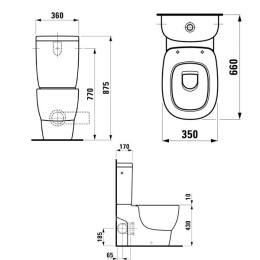 Унитаз компакт Laufen Mimo 8.2355.6.000.000.1