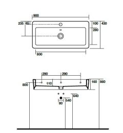 Фото Kerasan Ego 325101 Раковина универсальная на 90 см