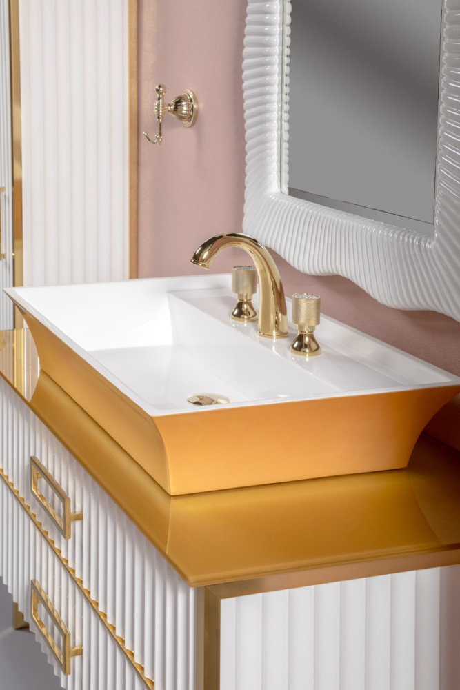 Фото Armadi Art 853-100-G Столешница стекло 100см прямая ЗОЛОТО