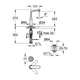 Смеситель Grohe Veris 36277000 для раковины