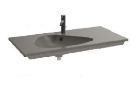 Фото Раковина мебельная Jacob Delafon Nouvelle Vague EXAP112-Z-MG2, накладная, матовый серый, 121 х 51 см