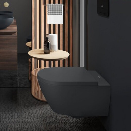 Фото Подвесной унитаз Villeroy&Boch Subway 2.0 (5614R0I4) безободковый, графит, CeramicPlus