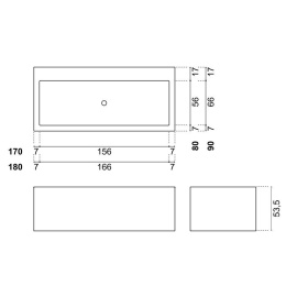 Antonio Lupi Biblio BIBLIO23 Bianco/cr Ванна отдельностоящая (4 стороны) 180х90х53.5см, цвет: белый