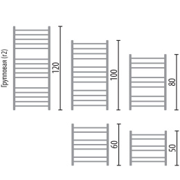Фото Полотенцесушитель электрический Ника Trapezium ЛТ г2 ВП, правый тэн ЛТ Г2 ВП 60/50 прав
