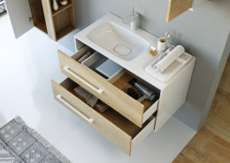 Тумба под раковину Aqwella 5 Stars Майами 90 Mai.01.09/L Дуб сонома Белая