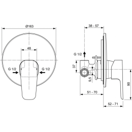 Встраиваемый смеситель для душа Ideal Standard CERAPLAN III A6382AA