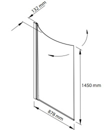 Шторка на ванну Jacob Delafon Spacio E6328G-GA 88*145