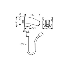 Держатель для душа Hansgrohe Porter (27507000) хром