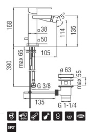 Фото NOBILI Loop LP90119/1CR Смеситель для биде (хром)