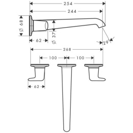Hansgrohe Axor Bouroullec 19158000 Настенный смеситель для раковины (хром)