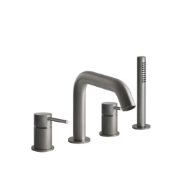 Смеситель для ванны на 4 отверстия Gessi Bath 316 (54037/239) шлифованная сталь