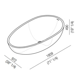 Agape Spoon XL AVAS0916ZZ Ванна отдельностоящая 180.9x97.2x49 см, цвет: белый